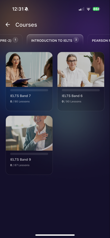 Màn hình Khóa học trong ứng dụng ELSA Speak