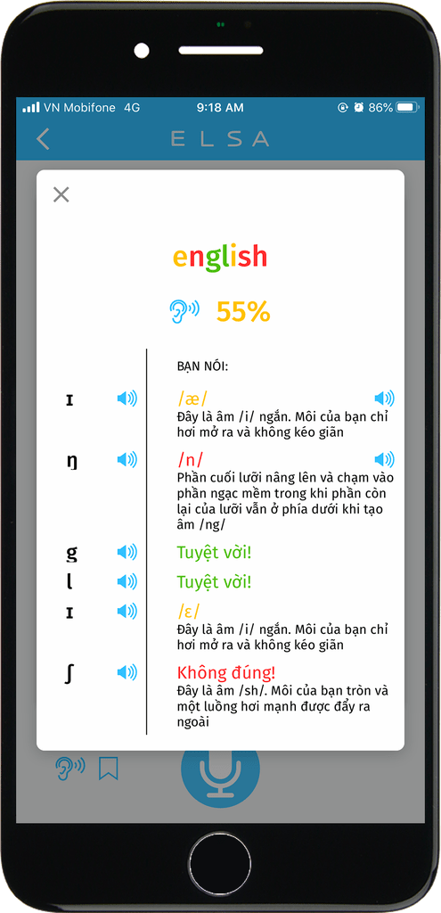 App học tiếng Anh giao tiếp ELSA Speak chỉnh lỗi phát âm chi tiết