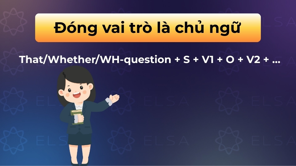 Mệnh đề danh từ đóng vai trò là chủ ngữ Mệnh đề danh từ đóng vai trò là chủ ngữ
