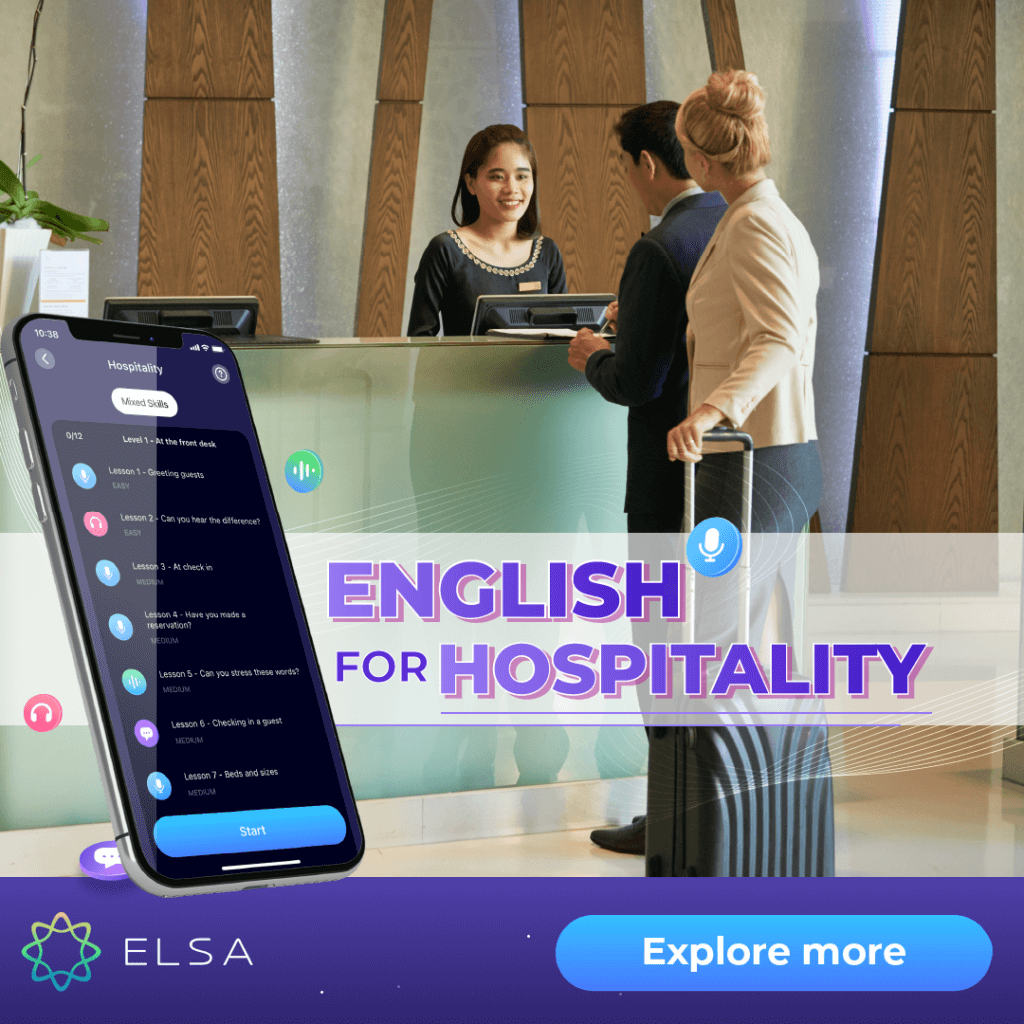 English for business in hospitality | ELSA Speak