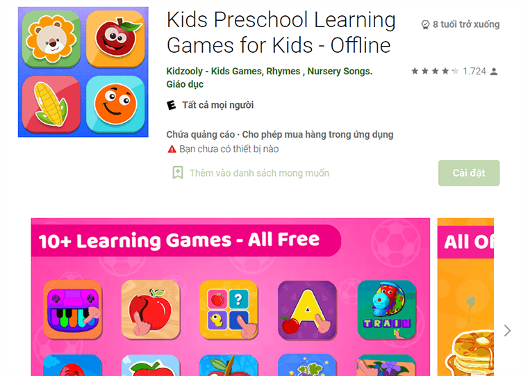 app học tiếng Anh cho bé  - Kids Preschool Learning Game 