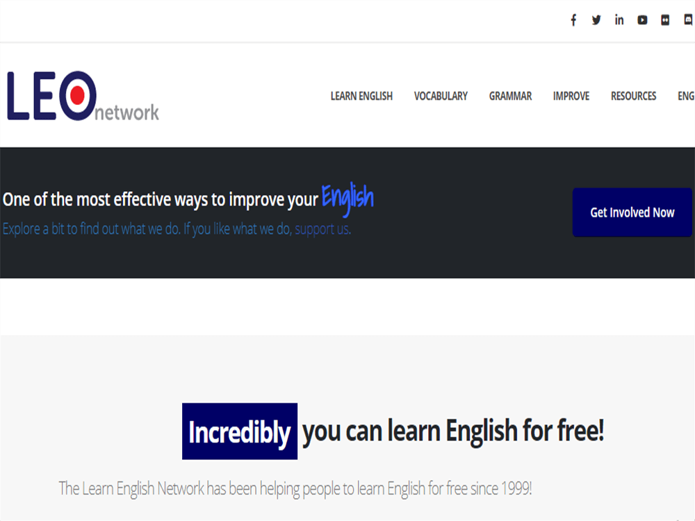 Trang web học tiếng Anh online Learning English Free Online