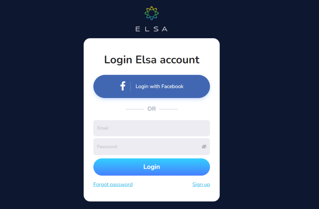 Đăng nhập vào tài khoản ELSA của bạn