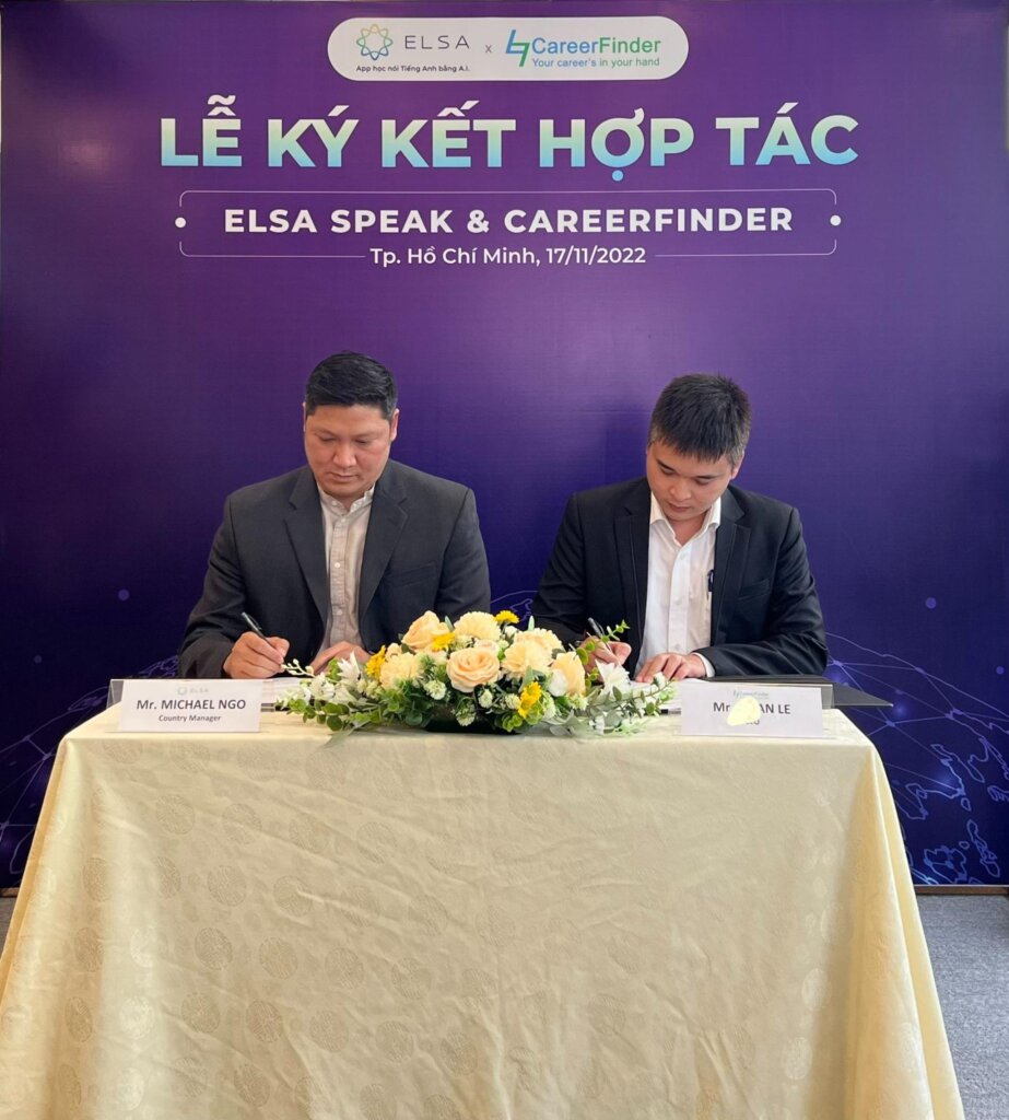 Đại diện CareerFinder và ELSA ký kết hợp tác nâng cao trình độ tiếng Anh cho nhân lực ngành hàng không Việt Nam