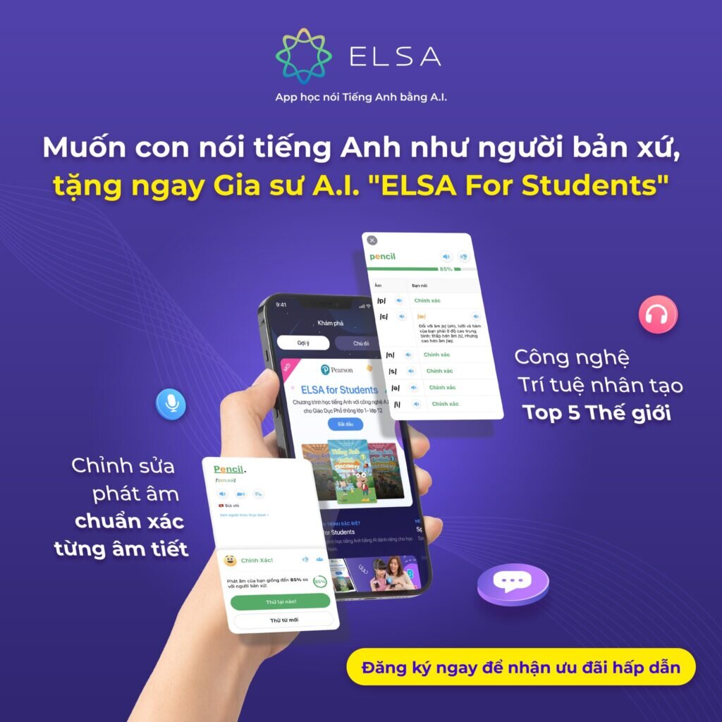 bé học tiếng Anh cùng ELSA Speak