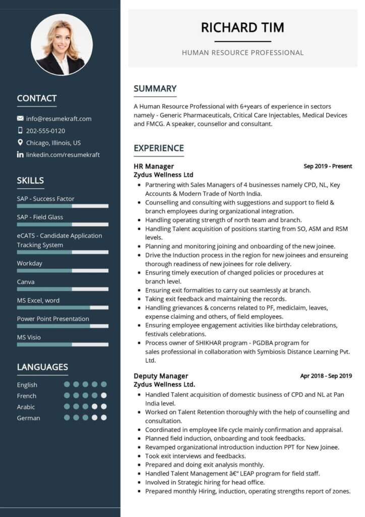 Mẫu CV tiếng Anh ngành Hành chính Nhân sự