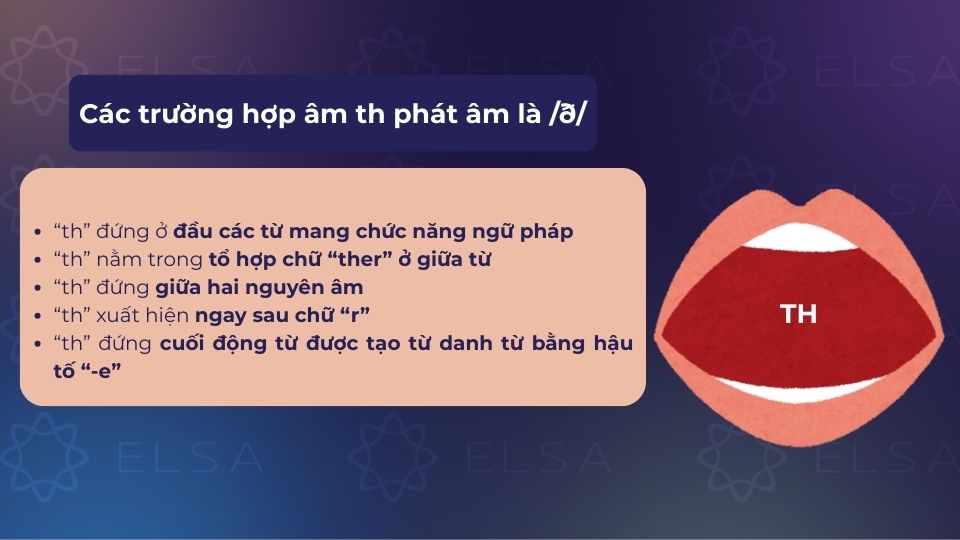 Các trường hợp âm th phát âm là /ð/ thường gặp
