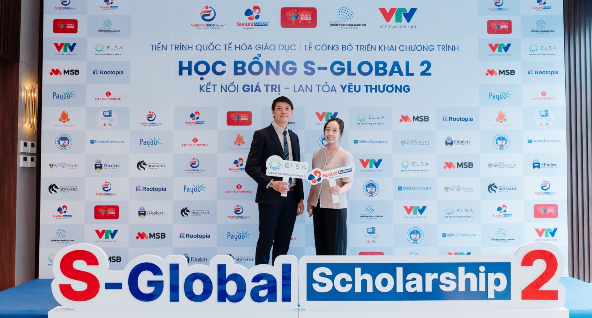 ELSA Corp đồng hành tài trợ cùng học bổng S-Global giai đoạn 2 nhằm tích hợp AI vào chương trình đào tạo IELTS & tiếng Anh giao tiếp trực tuyến