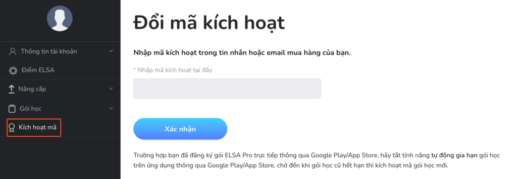 Kích hoạt ELSA Speak