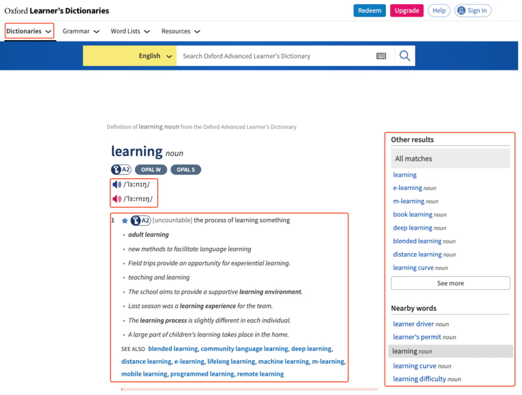 Oxford Dictionary - từ điển online phổ biến hiện nay