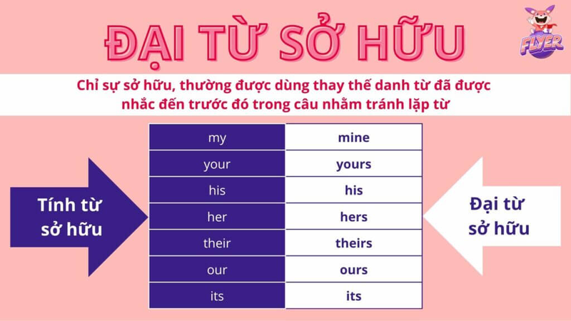 Cách dùng đại từ sở hữu trong tiếng Anh