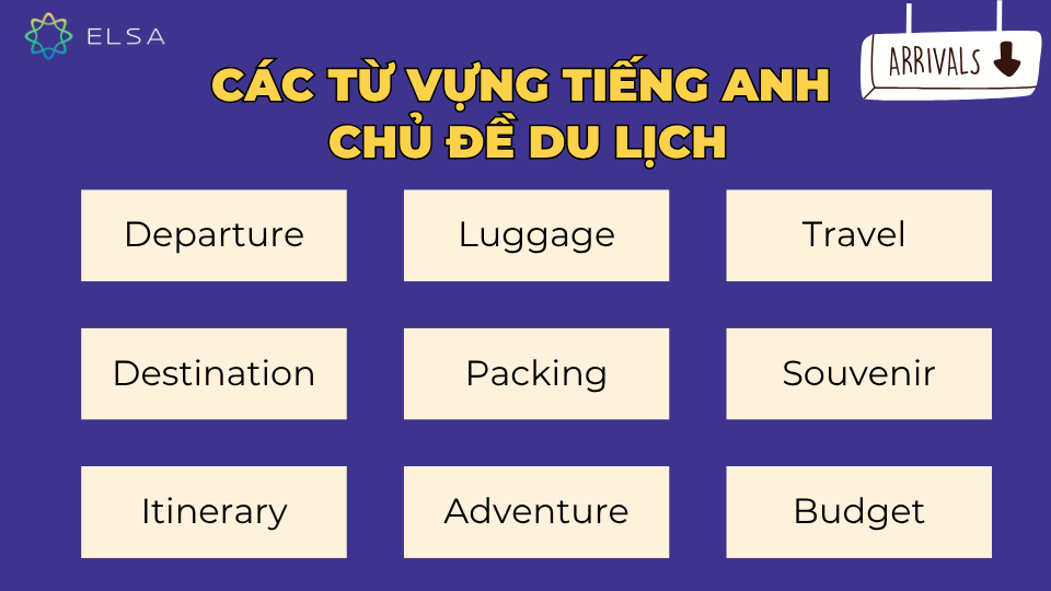 Các từ vựng tiếng Anh chủ đề du lịch