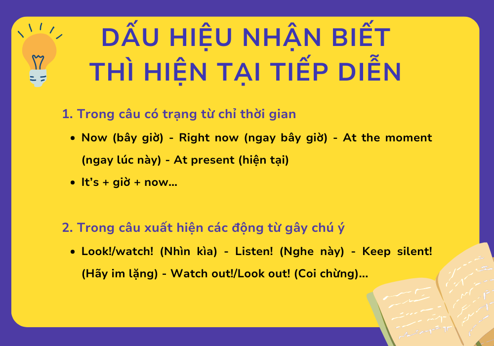 Dấu hiệu nhận biết thì hiện tại tiếp diễn Dấu hiệu nhận biết thì hiện tại tiếp diễn