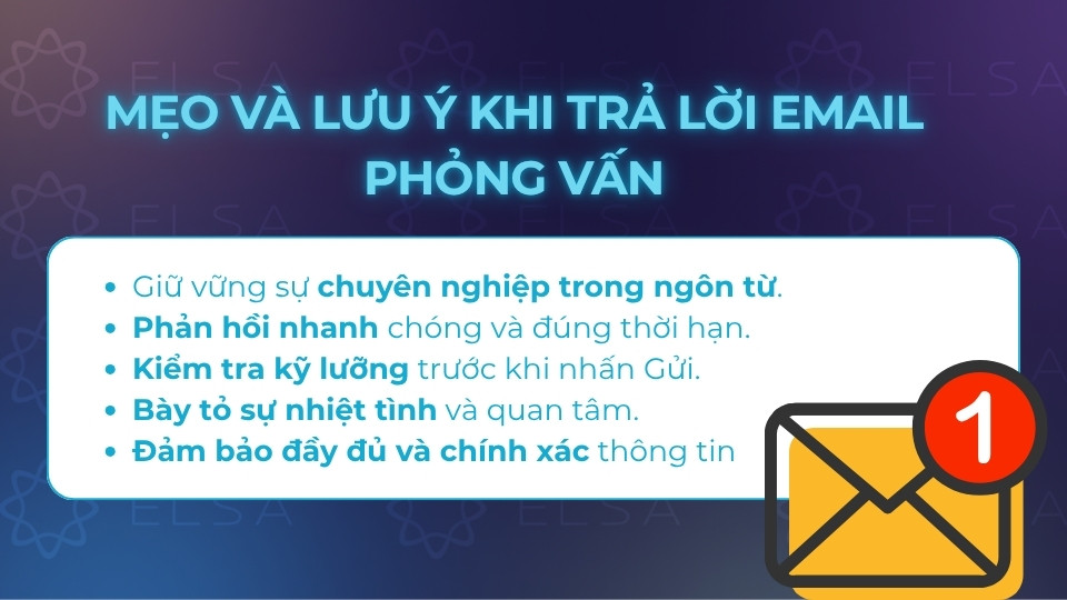 Mẹo và lưu ý khi trả lời email phỏng vấn Mẹo và lưu ý khi trả lời email phỏng vấn