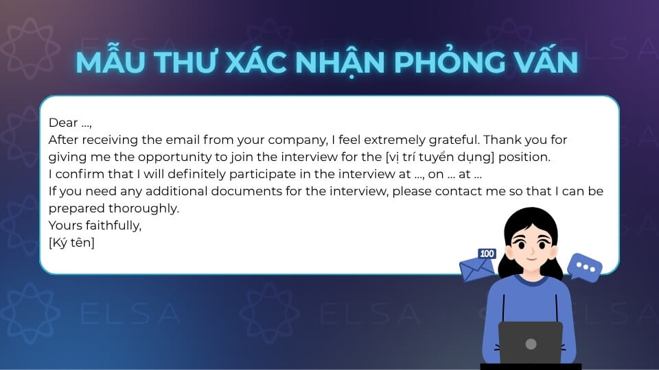 Mẫu thư xác nhận phỏng vấn bằng tiếng Anh  Mẫu thư xác nhận phỏng vấn bằng tiếng Anh