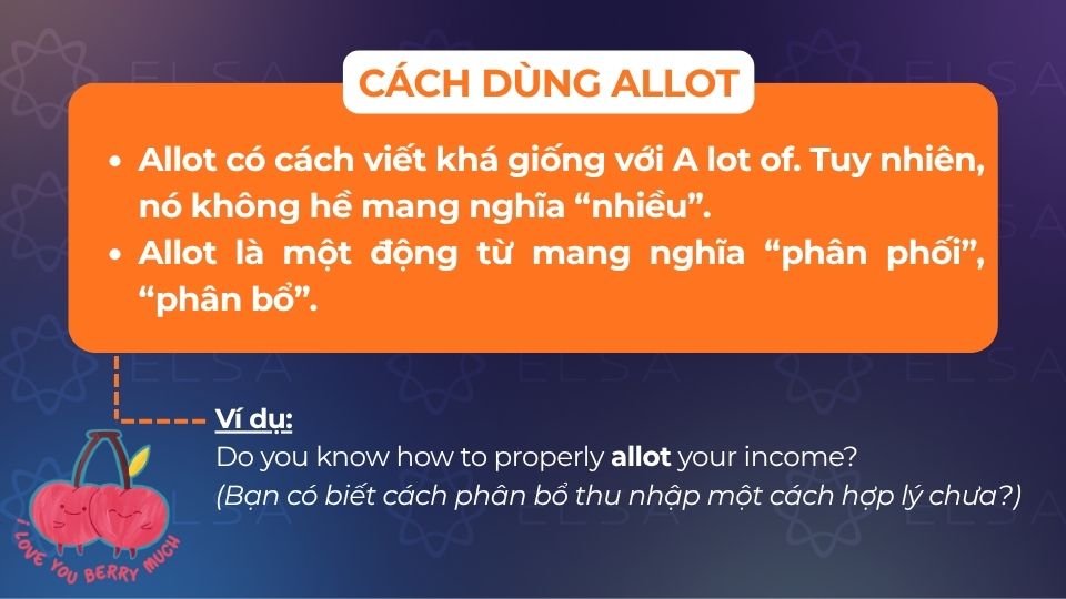 Cách dùng Allot