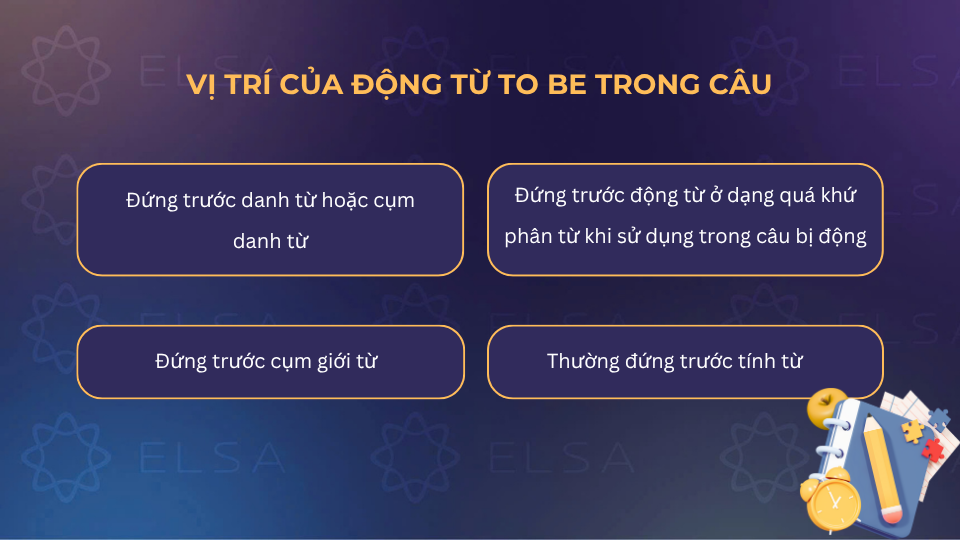Vị trí của động từ to be trong câu