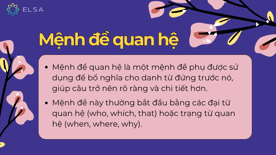 Định nghĩa mệnh đề quan hệ là gì