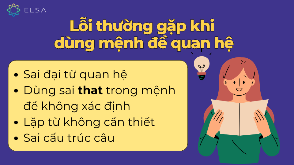 Các lỗi thường gặp khi dùng mệnh đề quan hệ