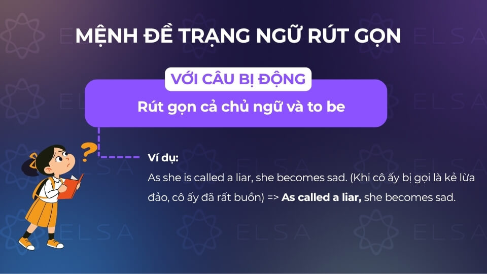 Rút gọn mệnh đề trạng ngữ bị động bằng cách rút gọn chủ ngữ và to be Rút gọn mệnh đề trạng ngữ bị động bằng cách rút gọn chủ ngữ và to be