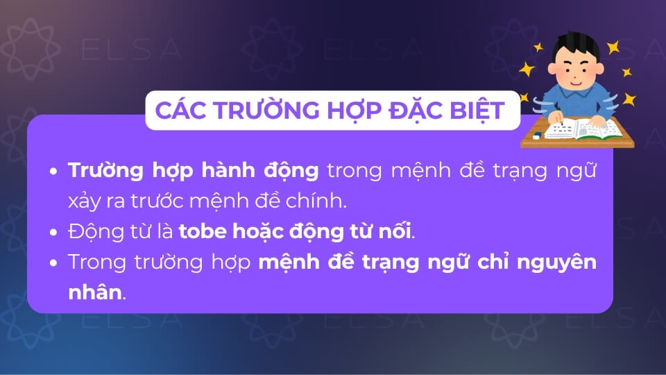 Các trường hợp đặc biệt của mệnh đề trạng ngữ Các trường hợp đặc biệt của mệnh đề trạng ngữ