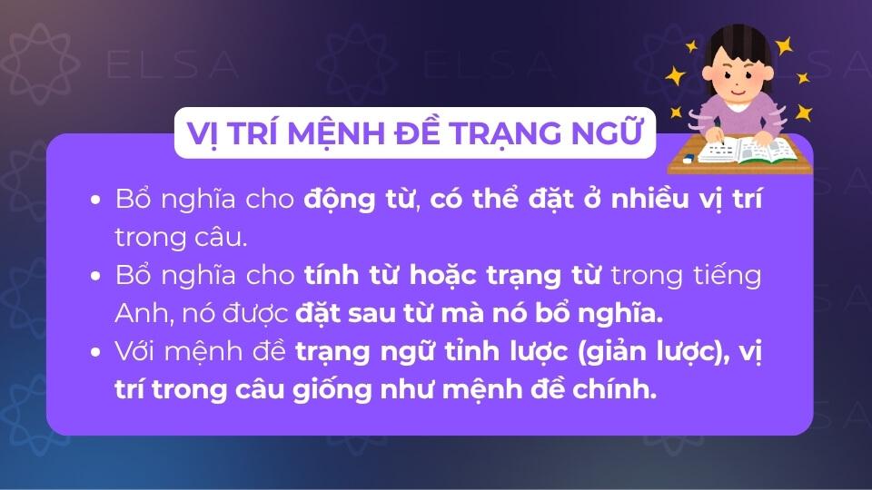 Các vị trí của mệnh đề trạng ngữ trong câu Các vị trí của mệnh đề trạng ngữ trong câu