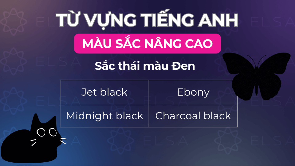 Các từ vựng về sắc thái đen trong tiếng Anh