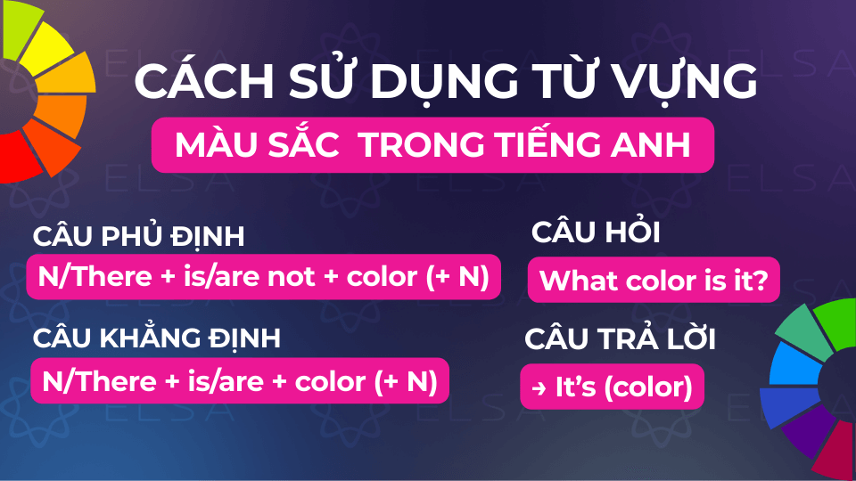 Các cách sử dụng từ vựng màu sắc trong tiếng Anh 