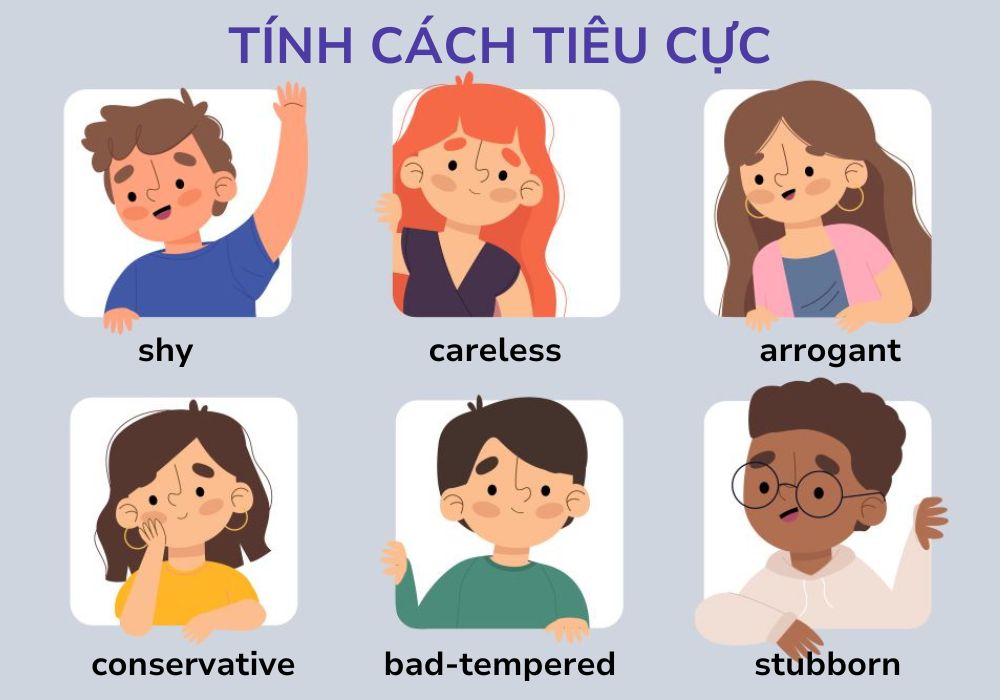 Tính cách tiếng Anh nhóm tiêu cực