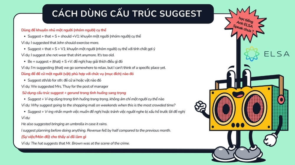 Cách sử dụng cấu trúc suggest