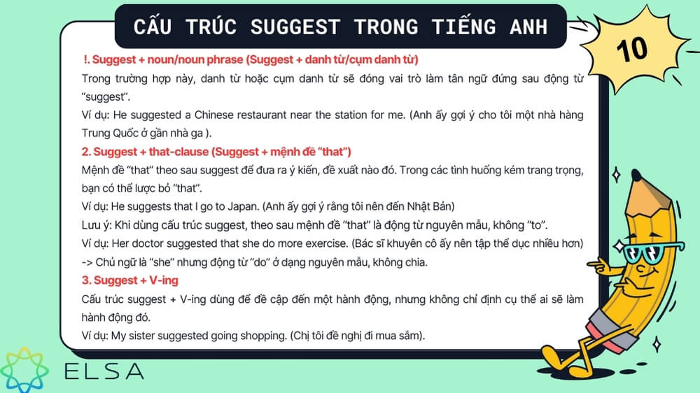 Cấu trúc suggest trong tiếng Anh