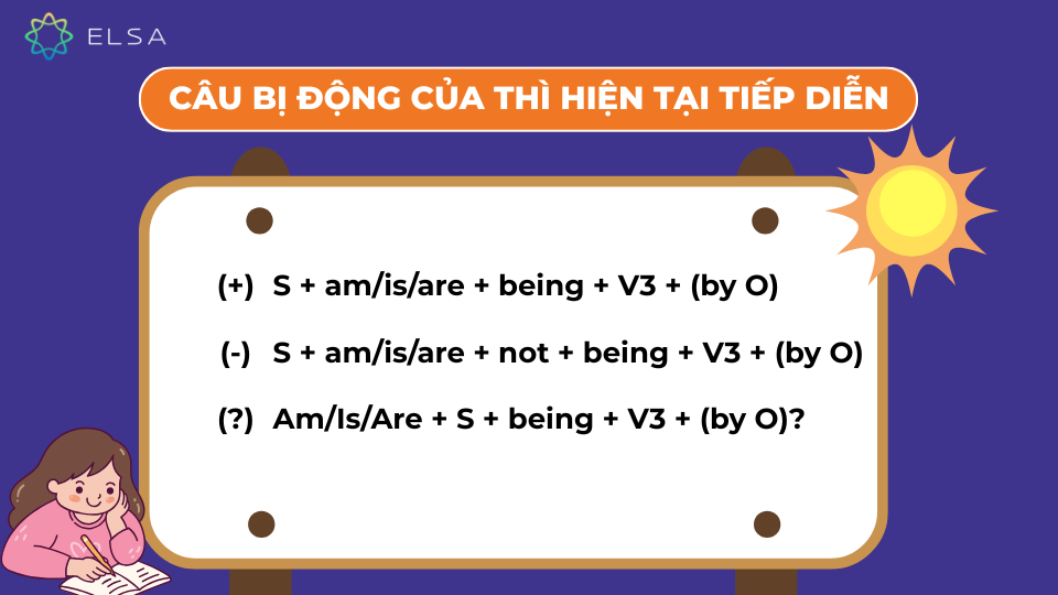 Câu bị động của thì hiện tại tiếp diễn Câu bị động của thì hiện tại tiếp diễn