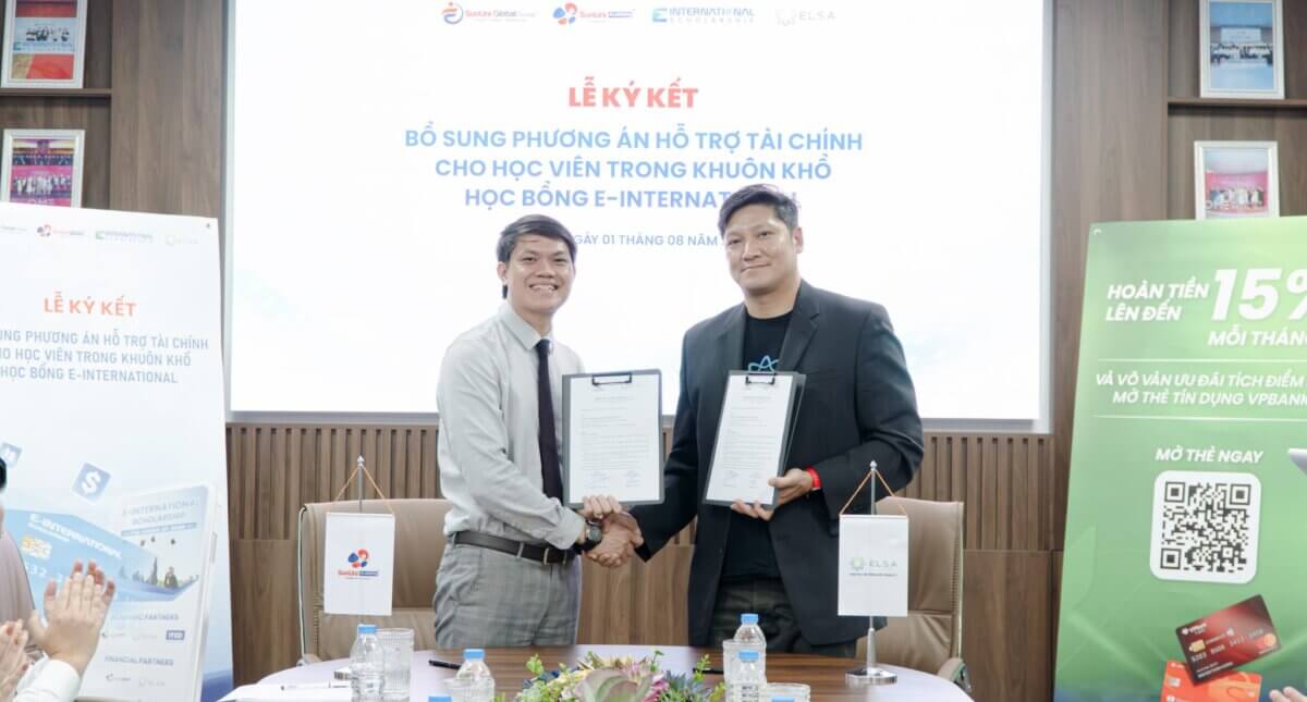 SunUni Academy và ELSA hợp tác bổ sung phương án thanh toán học phí cho học viên của học bổng E-International