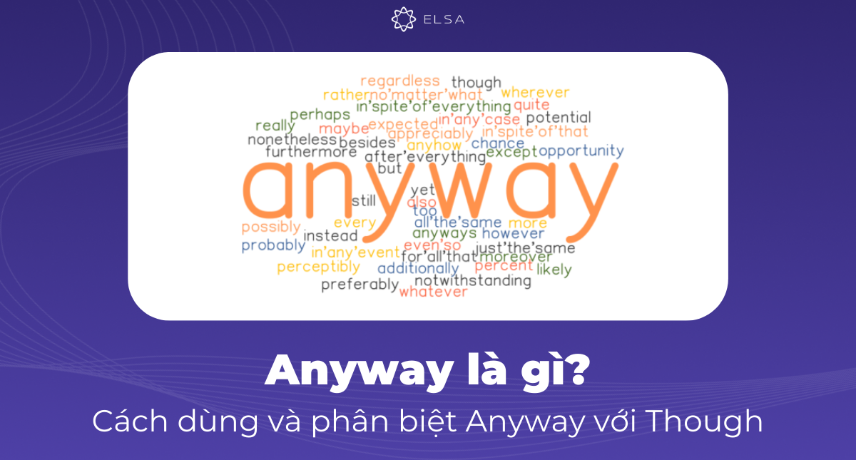 Anyway là gì? Phân biệt anyway với though, any way và anyways