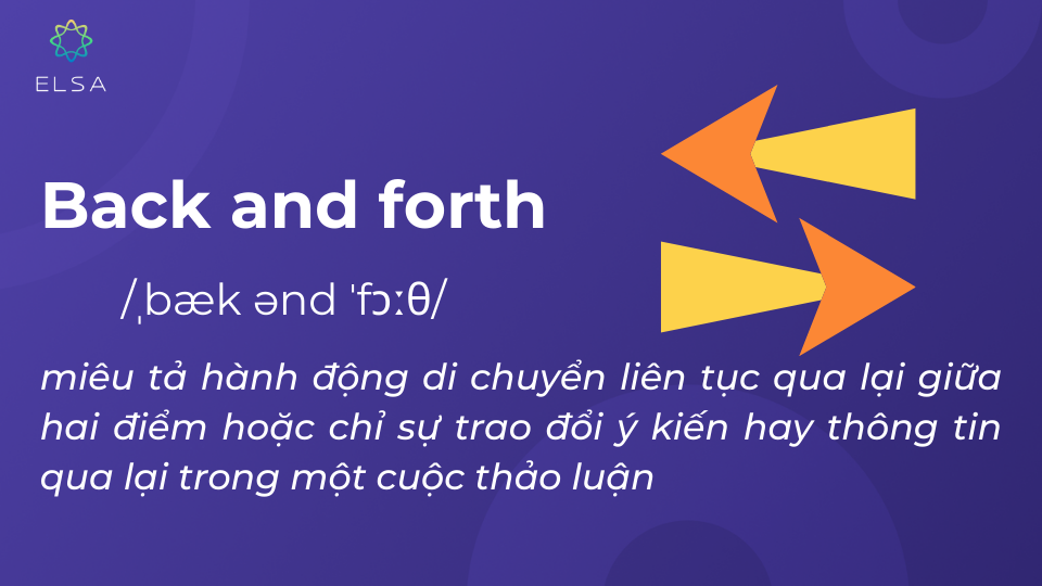 Ở trình độ C2, cụm từ "back and forth" thường được áp dụng trong các tình huống phức tạp hoặc chi tiết Ở trình độ C2, cụm từ "back and forth" thường được áp dụng trong các tình huống phức tạp hoặc chi tiết