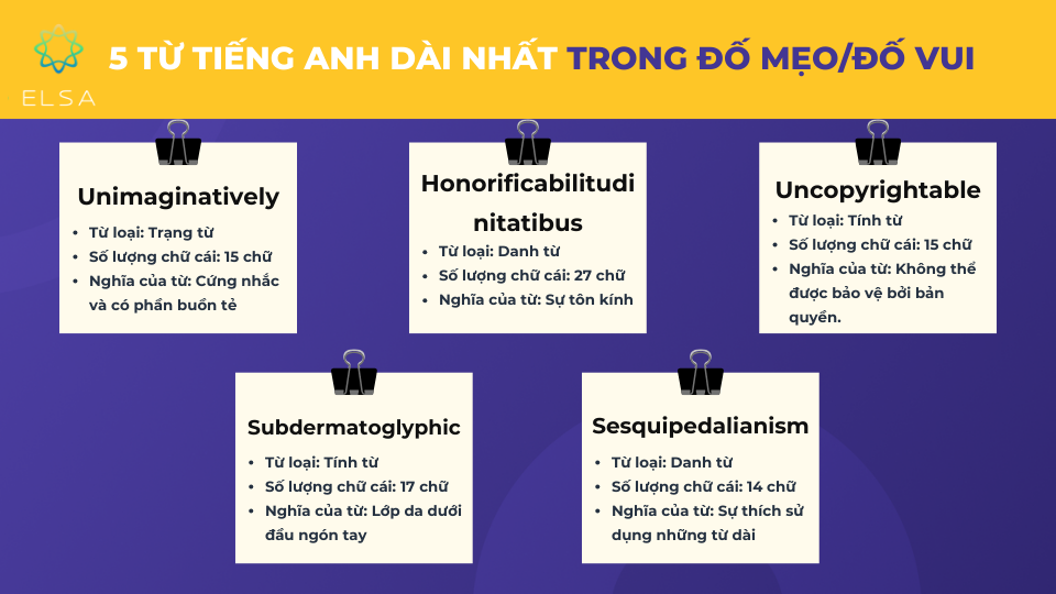 5 từ tiếng anh dài hay gặp trong đố mẹo, đố vui