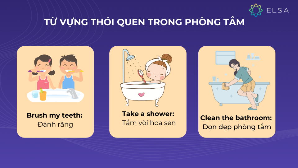 Từ vựng thói quen trong phòng tắm Từ vựng thói quen trong phòng tắm
