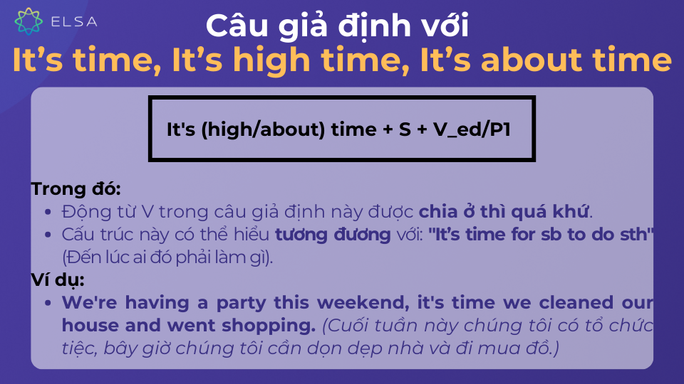 Cấu trúc câu giả định với It’s time, It’s high time, It’s about time Cấu trúc câu giả định với It’s time, It’s high time, It’s about time