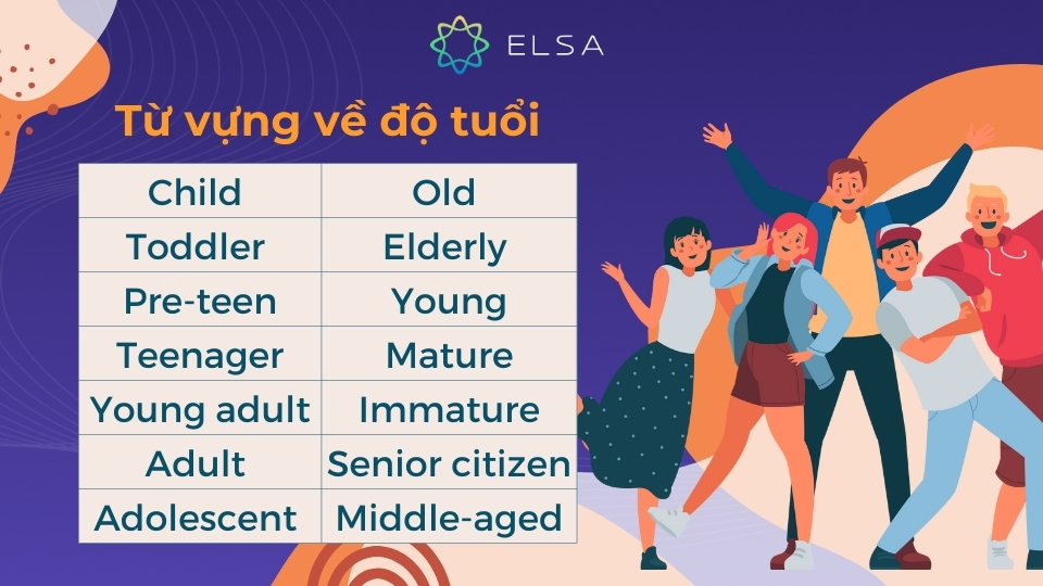 Từ vựng liên quan đến độ tuổi sẽ giúp bạn xác định vị trí của người bạn trong cuộc sống Từ vựng liên quan đến độ tuổi sẽ giúp bạn xác định vị trí của người bạn trong cuộc sống