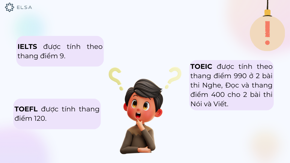 Mỗi chứng chỉ sẽ có thang điểm riêng và bạn có thể quy đổi chúng