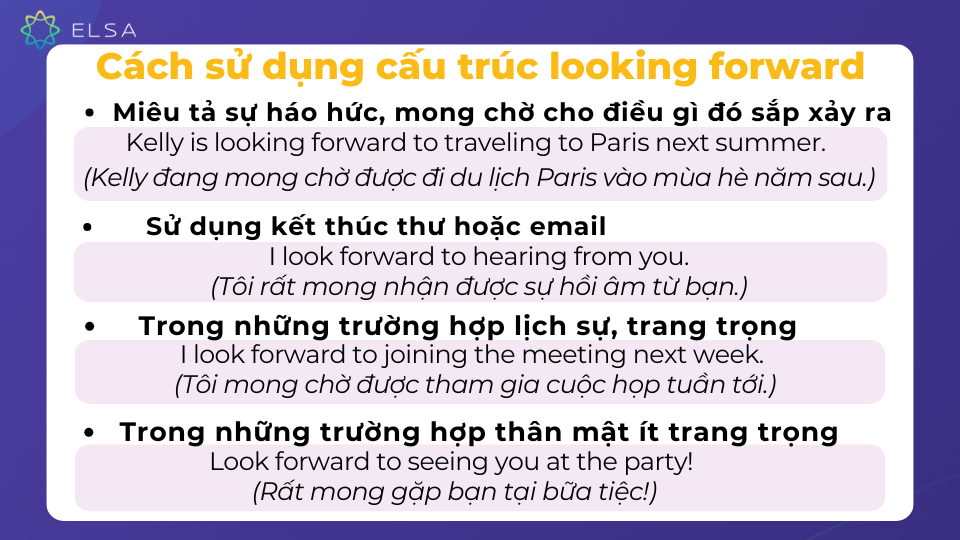 Cách sử dụng cấu trúc looking forward Cách sử dụng cấu trúc looking forward