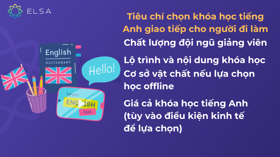 Tiêu chí chọn khóa học tiếng Anh giao tiếp cho người đi làm Tiêu chí chọn khóa học tiếng Anh giao tiếp cho người đi làm