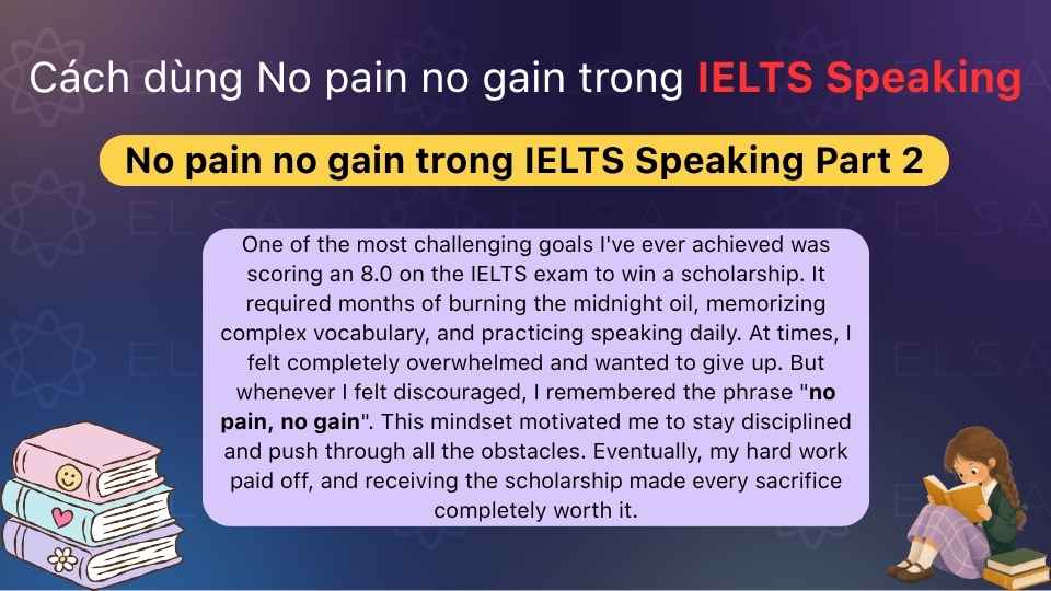 Ứng dụng no pain no gain trong IELTS Speaking Part 2