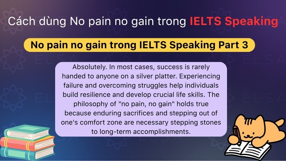 Ứng dụng no pain no gain trong IELTS Speaking Part 3