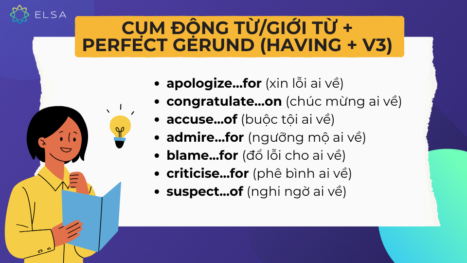 Các cấu trúc câu với danh động từ hoàn thành Các cấu trúc câu với danh động từ hoàn thành