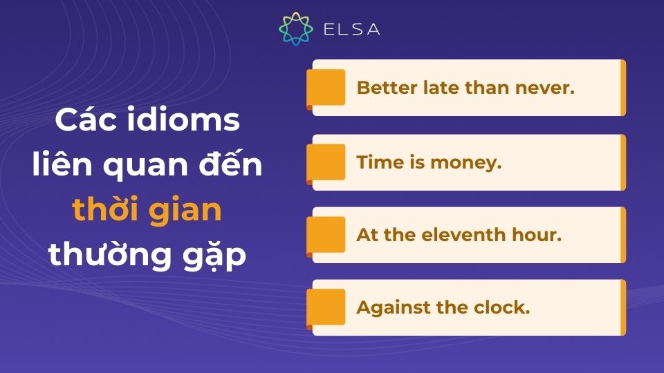 Các idioms liên quan đến thời gian thường gặp