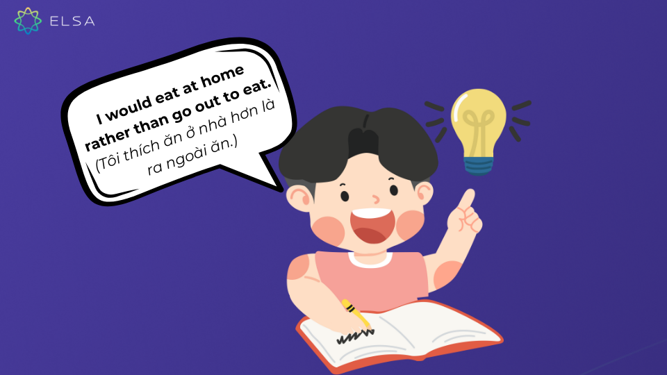 Rather than mang nghĩa “hơn là” hoặc “yêu thích và ưa chuộng một lựa chọn nào đó hơn những lựa chọn khác” Rather than mang nghĩa “hơn là” hoặc “yêu thích và ưa chuộng một lựa chọn nào đó hơn những lựa chọn khác”