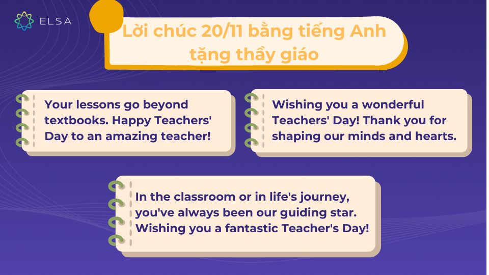Lời chúc 20/11 bằng tiếng anh tặng thầy giáo Lời chúc 20/11 bằng tiếng anh tặng thầy giáo