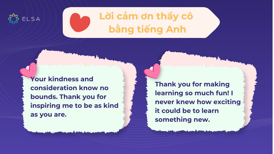 Lời cảm ơn thầy cô bằng tiếng Anh Lời cảm ơn thầy cô bằng tiếng Anh