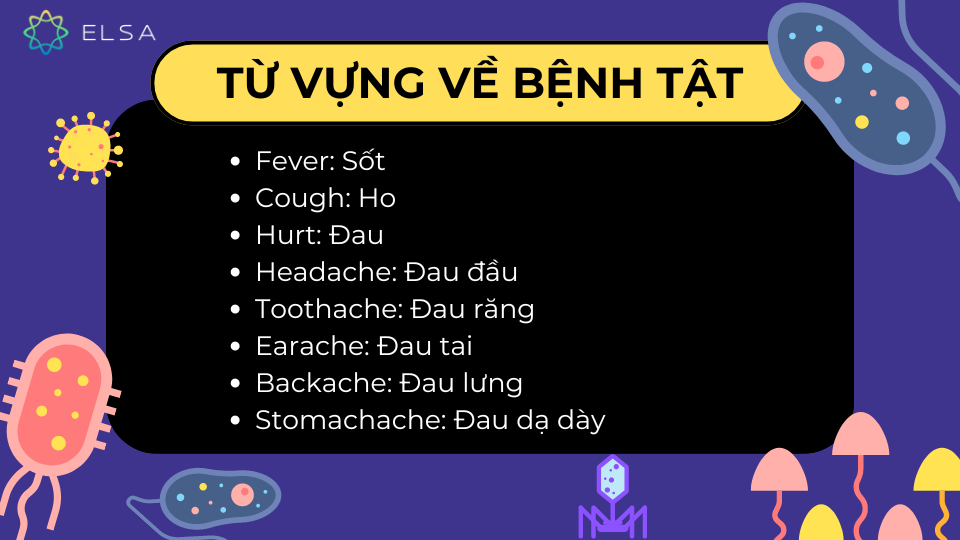 Từ vựng về bệnh tật